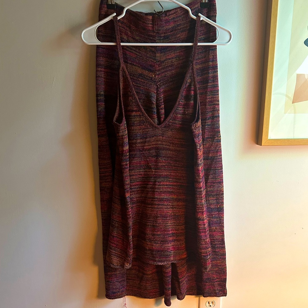 Zara knit wide-leg two piece outfit.